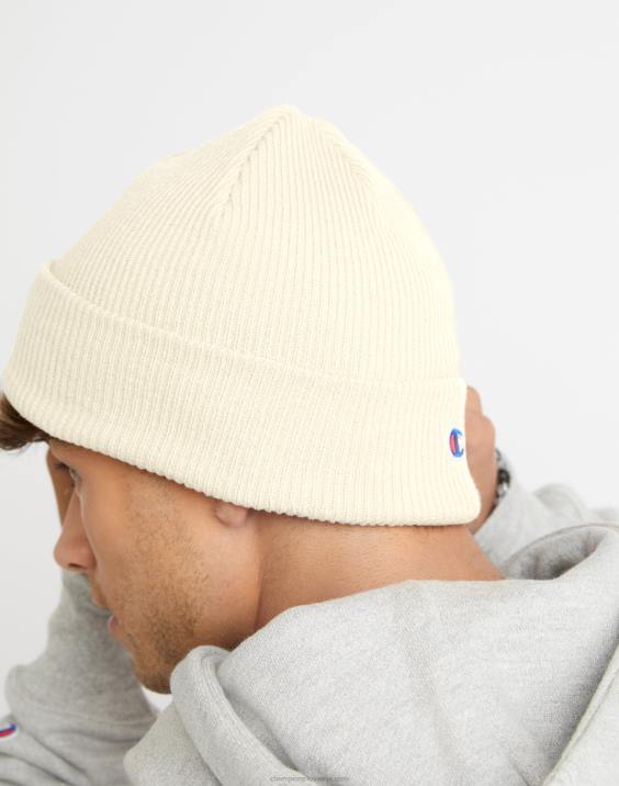 Champion moški debela kapa z manšeto, univerzitetna c s krilci 2B84902 kreda bela