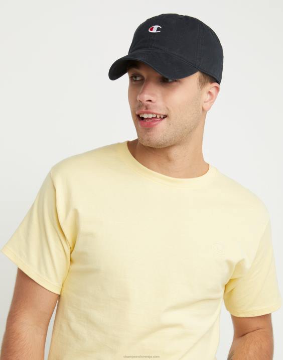 Champion moški oblačilo opran sproščen klobuk klasičen logotip 2B84895 Črna