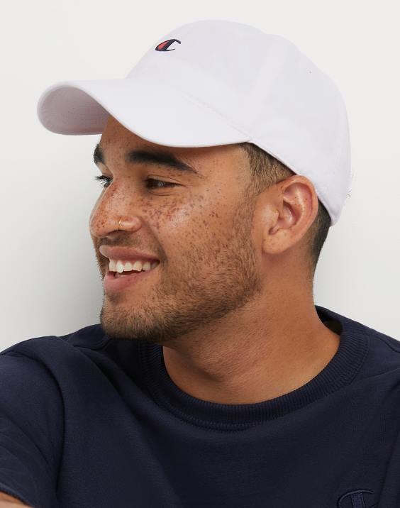 Champion moški oblačilo opran sproščen klobuk klasičen logotip 2B84896 bela