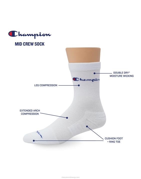 Champion moški kompresijske srednje dolge nogavice 3 pari 2B84720 Črna