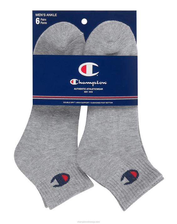 Champion moški nogavice do gležnja 6 par 2B84730 heather siva