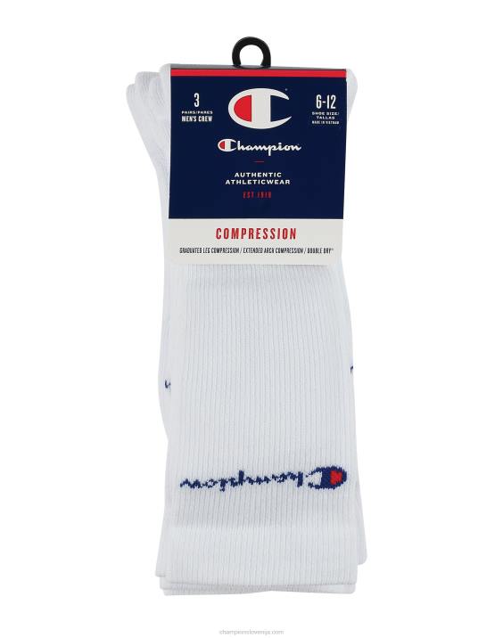 Champion moški nogavice z graduirano kompresijo 3 pari 2B84723 bela