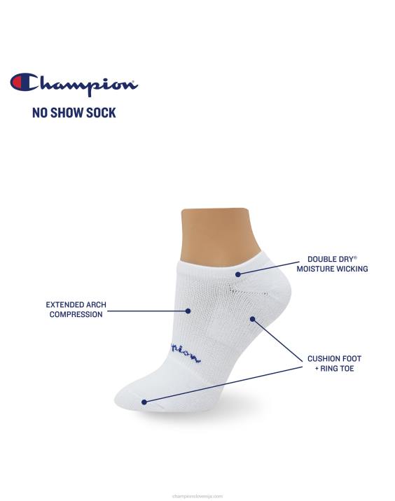 Champion ženske kompresijske no-show nogavice 3 pari 2B841599 Črna