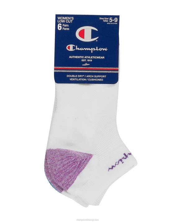 Champion ženske nizke nogavice 6 parov 2B841570 bela z/vijolično/team/malina