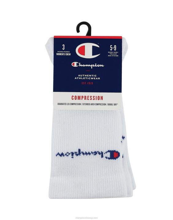 Champion ženske nogavice z graduirano kompresijo 3 pari 2B841594 bela