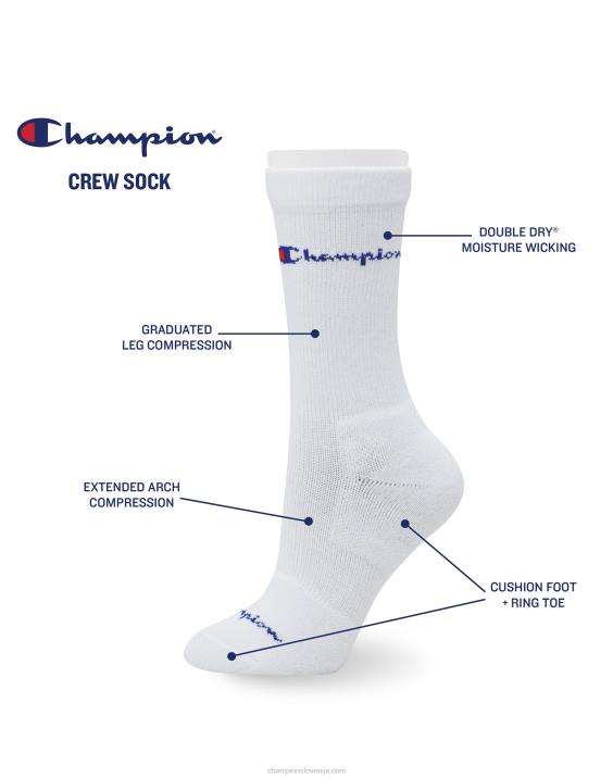 Champion ženske nogavice z graduirano kompresijo 3 pari 2B841594 bela