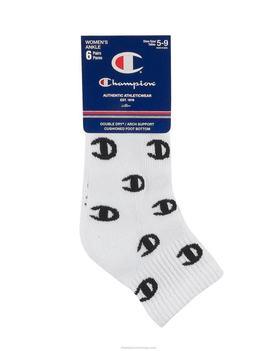 Champion ženske nogavice z logotipom c 6 parov 2B841613 izbrano 5