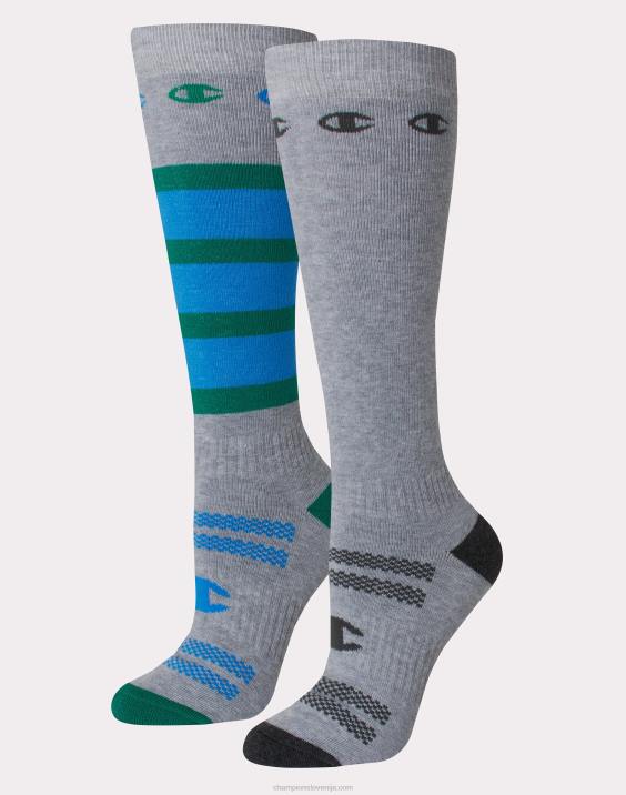 Champion ženske outdoor težke smučarske nogavice čez kolena 2 para 2B841588 siva