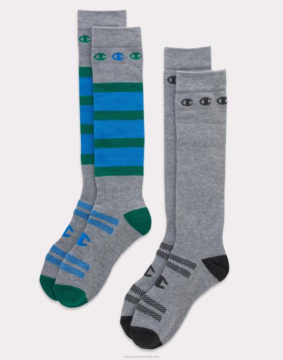 Champion ženske outdoor težke smučarske nogavice čez kolena 2 para 2B841588 siva