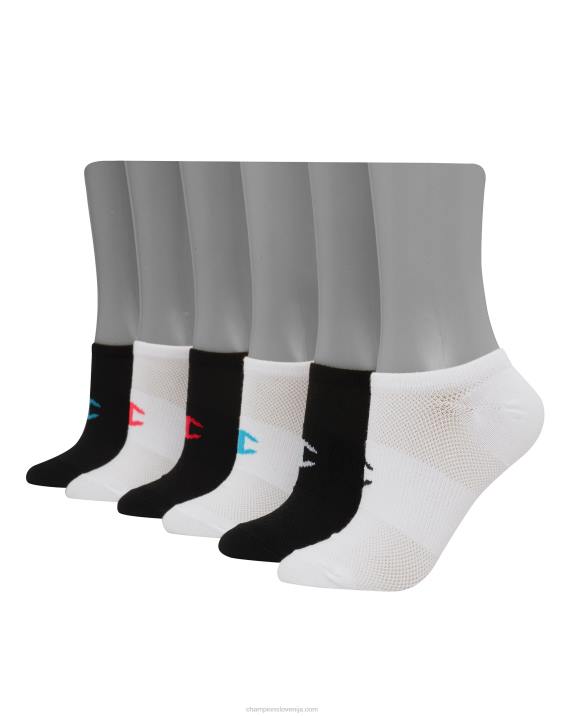 Champion ženske super no-show nogavice 6 parov 2B841571 belo/črno sortirano