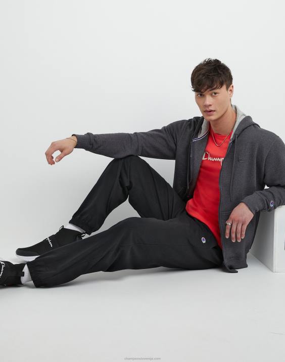 Champion moški bombažne hlače z zaprtim spodnjim delom za vsak dan 31,5\" 2B84321 Črna