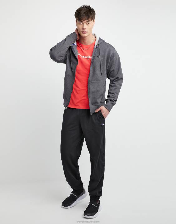 Champion moški bombažne hlače z zaprtim spodnjim delom za vsak dan 31,5\" 2B84321 Črna