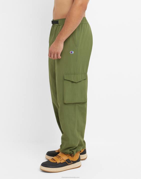 Champion moški cargo hlače take a hike s pasom 30\" 2B84231 tovorna oljka