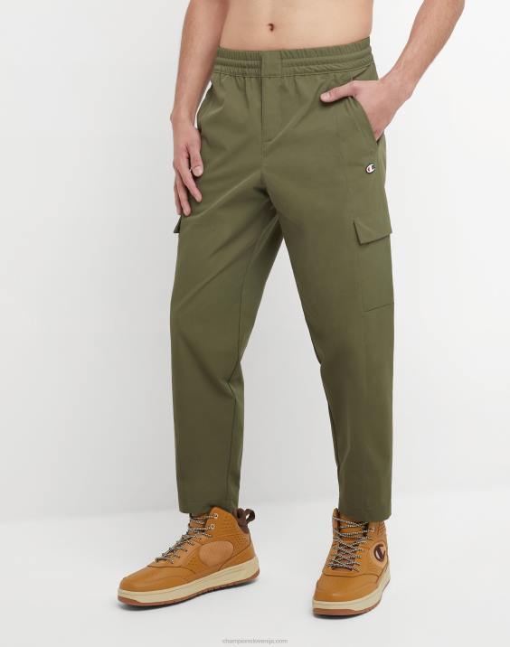 Champion moški flex tkane raztegljive hlače 27,5" 2B84234 tovorna oljka