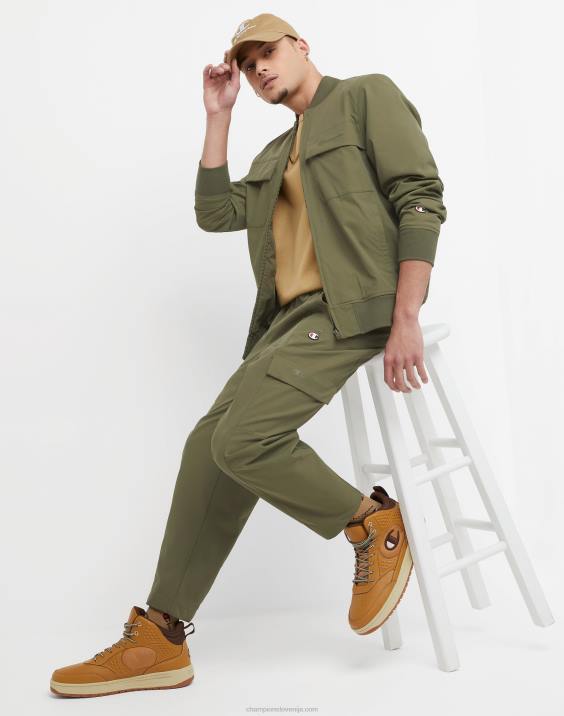 Champion moški flex tkane raztegljive hlače 27,5\" 2B84234 tovorna oljka