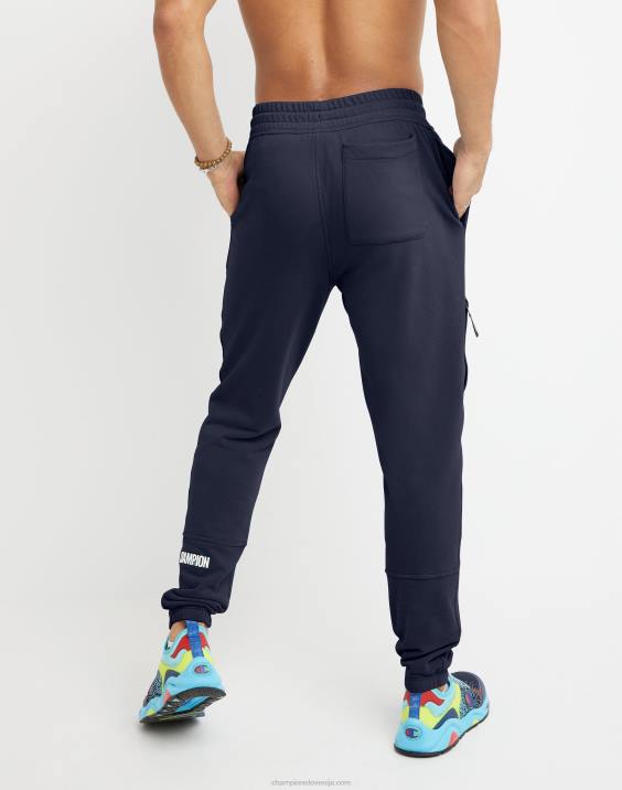 Champion moški global explorer francoski terry tekači z aberacijskim blokom logotip 30\" 2B84313 atletska mornarica
