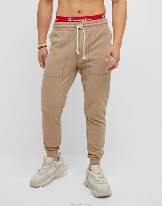 Champion moški global explorer joggerji iz frotirja c z našitkom 31" 2B84225 podeželski oreh