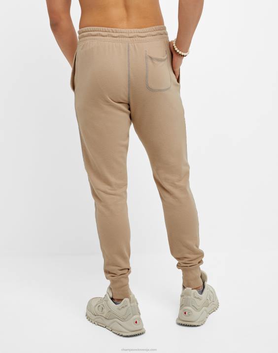 Champion moški global explorer joggerji iz frotirja c z našitkom 31\" 2B84225 podeželski oreh