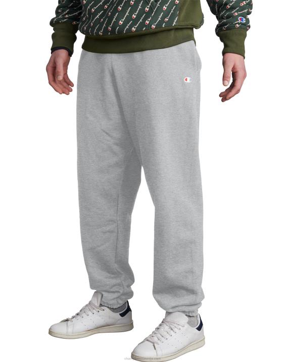 Champion moški hlače z obrnjenim tkanjem z vezenim c logotipom 30" 2B84253 oksford siva