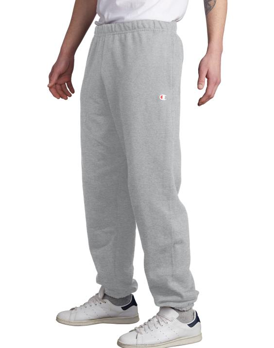 Champion moški hlače z obrnjenim tkanjem z vezenim c logotipom 30\" 2B84253 oksford siva