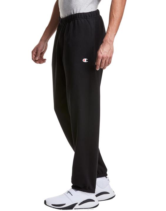 Champion moški hlače z obrnjenim tkanjem z vezenim c logotipom 30\" 2B84254 Črna