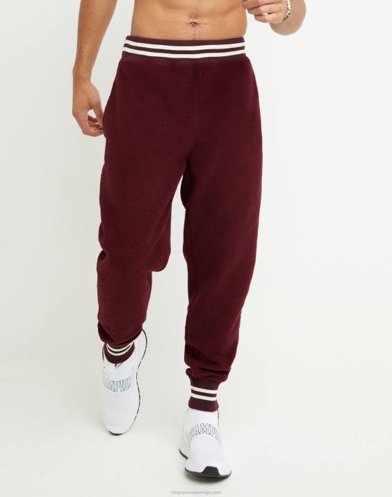 Champion moški joggerji iz flisa z visokim dolžinom in vezenim c logotipom 30,5" 2B84288 kostanjeva
