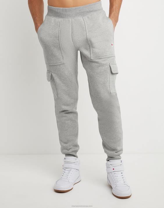 Champion moški joggerji v vzvratnem tkanju z vezenim c logotipom 30,5" 2B84241 oksford siva