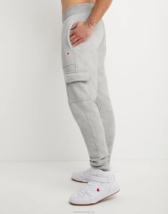 Champion moški joggerji v vzvratnem tkanju z vezenim c logotipom 30,5\" 2B84241 oksford siva