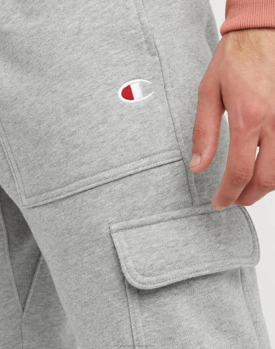 Champion moški joggerji v vzvratnem tkanju z vezenim c logotipom 30,5\" 2B84241 oksford siva