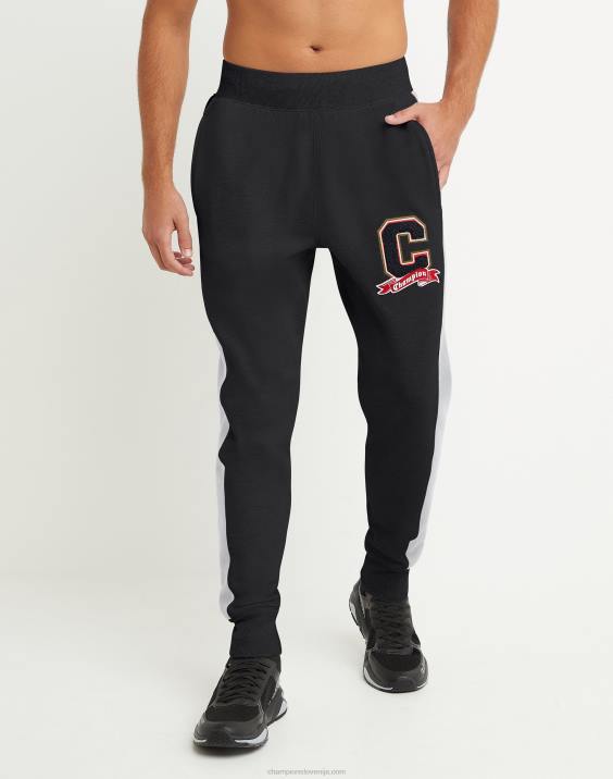Champion moški joggerji z obrnjenim tkanjem, blok c, aplikacija 30,5" 2B84285 črna/oxford siva