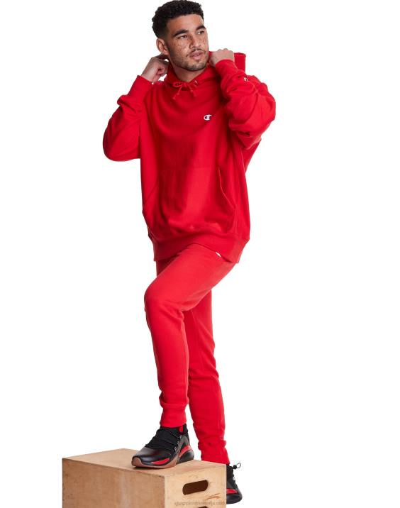 Champion moški joggerji z vzvratnim tkanjem 30,5\" 2B84252 ekipa rdeči škrlat