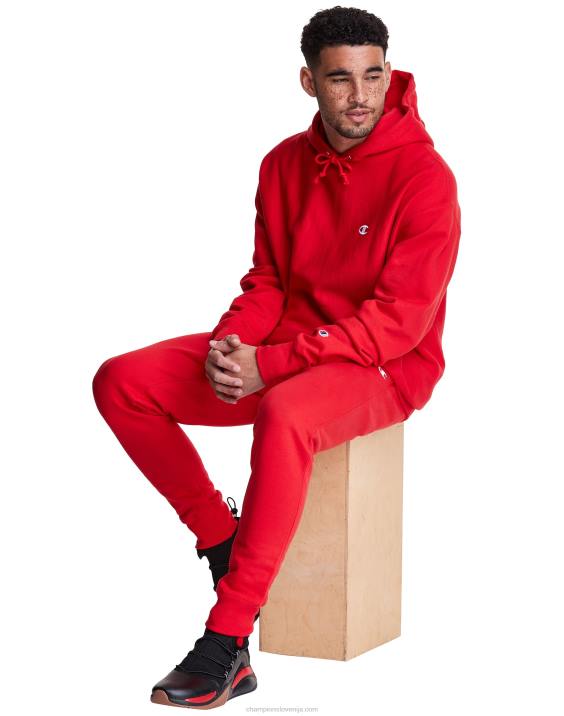 Champion moški joggerji z vzvratnim tkanjem 30,5\" 2B84252 ekipa rdeči škrlat