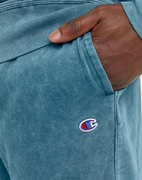 Champion moški joggerji za tek s kislino, valoviti logotip 30\" 2B84228 kislo pranje čudovito turkizno