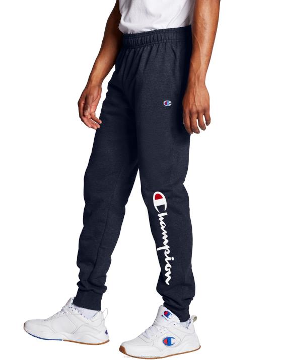 Champion moški joggers iz flisa powerblend script logo 31\" 2B84257 mornarica
