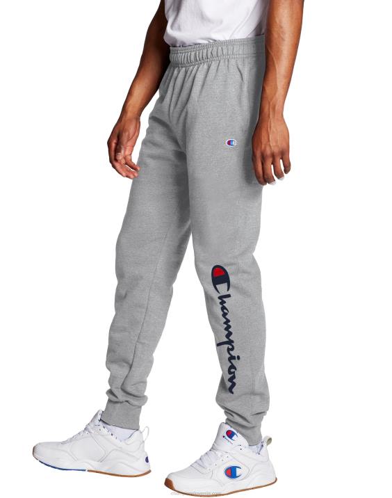 Champion moški joggers iz flisa powerblend script logo 31\" 2B84258 oksford siva