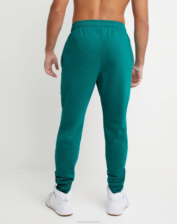 Champion moški joggers iz flisa powerblend script logo 31\" 2B84259 temni smaragd