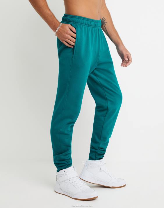 Champion moški joggers iz flisa powerblend script logo 31\" 2B84259 temni smaragd