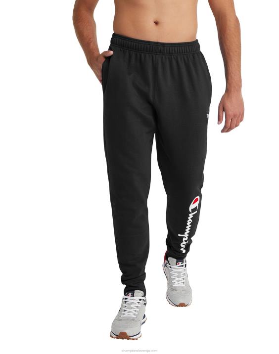 Champion moški joggers iz flisa powerblend script logo 31" 2B84260 Črna