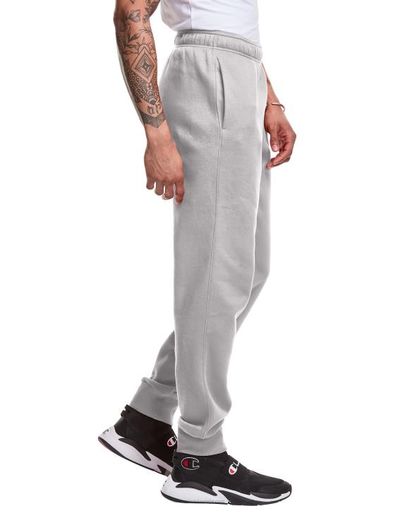 Champion moški klasične joggerje iz flisa c logotipom in napisom 31\" 2B84326 kremno vresje iz beljenega kamna