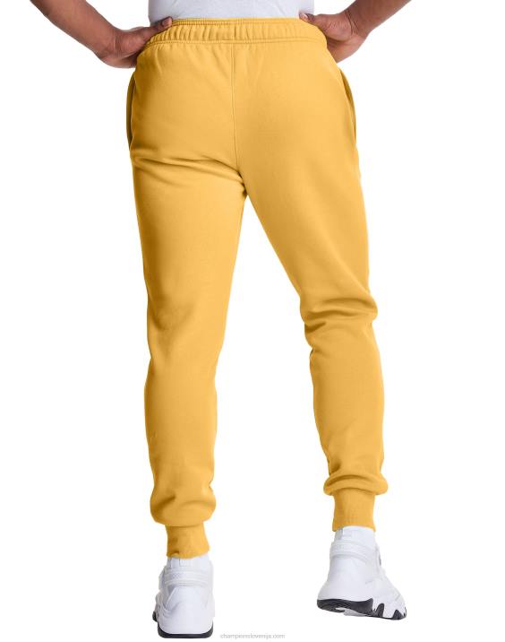 Champion moški klasične joggerje iz flisa c logotipom in napisom 31\" 2B84327 kraljevo zlato