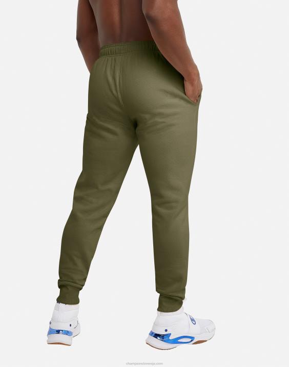 Champion moški klasične joggerje iz flisa c logotipom in napisom 31\" 2B84332 tovorna oljka