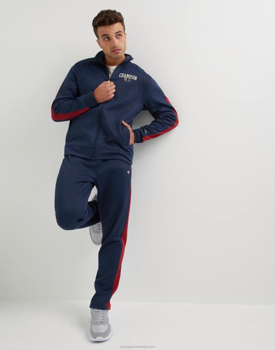 Champion moški športne hlače za dan igre z 30,5-palčnim logotipom v obliki črnega traku 2B84301 atletska mornarsko/brusnična torta