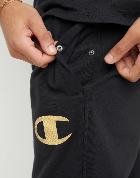 Champion moški super flis 2.0 hlače visoke gostote c 30,75\" 2B84296 Črna