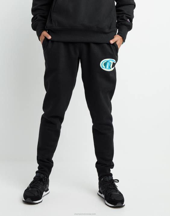 Champion moški tekaški joggerji z vzvratnim tkanjem verižni šiv c 30,5" 2B84209 Črna