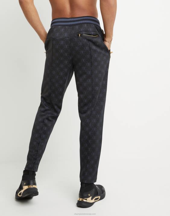 moški šampionske trenirke s potiskom v zlatem lureksu medaljon z logotipom v zlati barvi 2B84283 c logotip aop črn