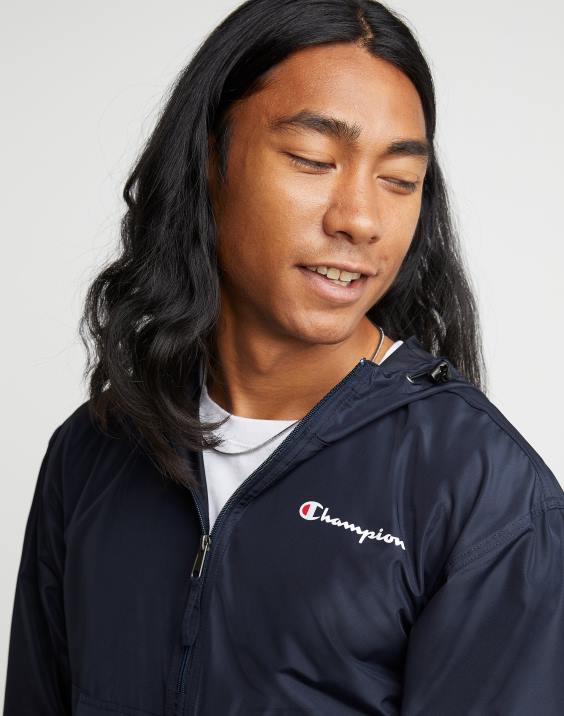 Champion moški logotip skripta na jakni za stadion 2B84181 mornarica