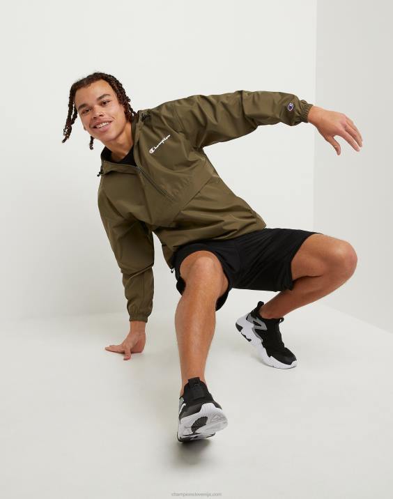 Champion moški logotip skripta na jakni za stadion 2B84185 tovorna oljka