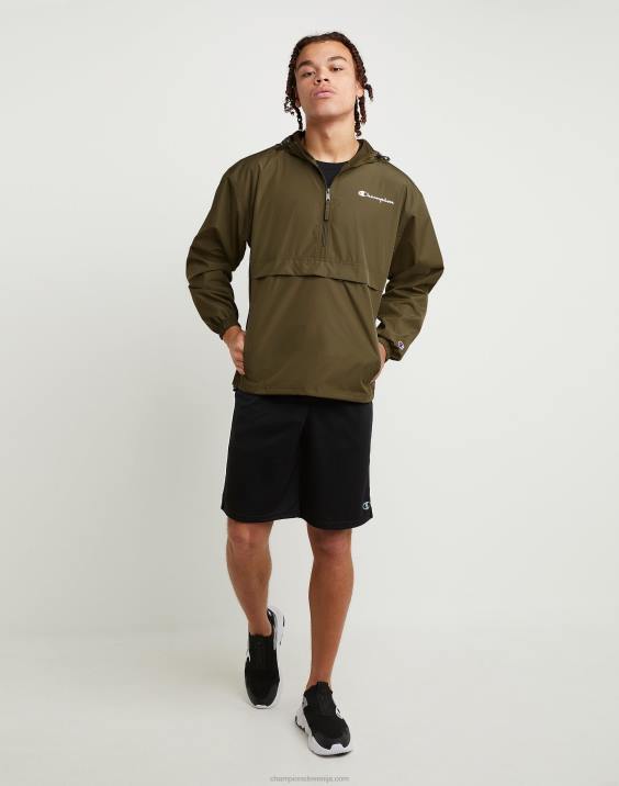 Champion moški logotip skripta na jakni za stadion 2B84185 tovorna oljka