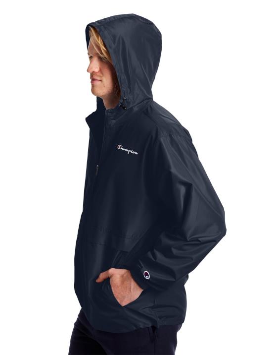 Champion moški logotip skripta za jakno s polno zadrgo na stadionu 2B84187 mornarica