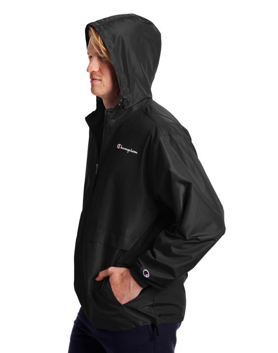 Champion moški logotip skripta za jakno s polno zadrgo na stadionu 2B84188 Črna